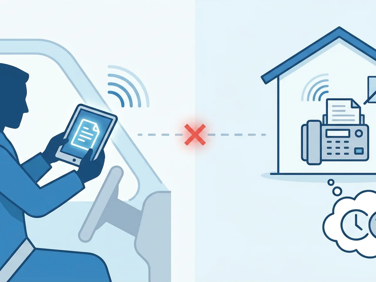 How Mobile X-Ray Providers Can Fax STAT Reports to Nursing Homes Without Delays — illustration